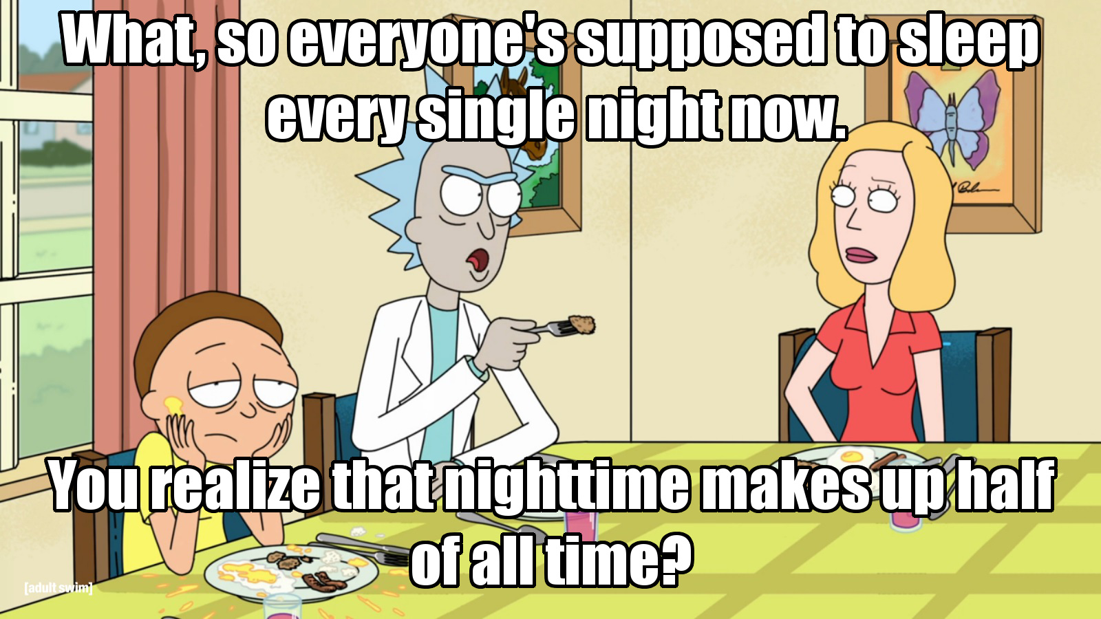 Funny Rick and Morty Memes about nighttime