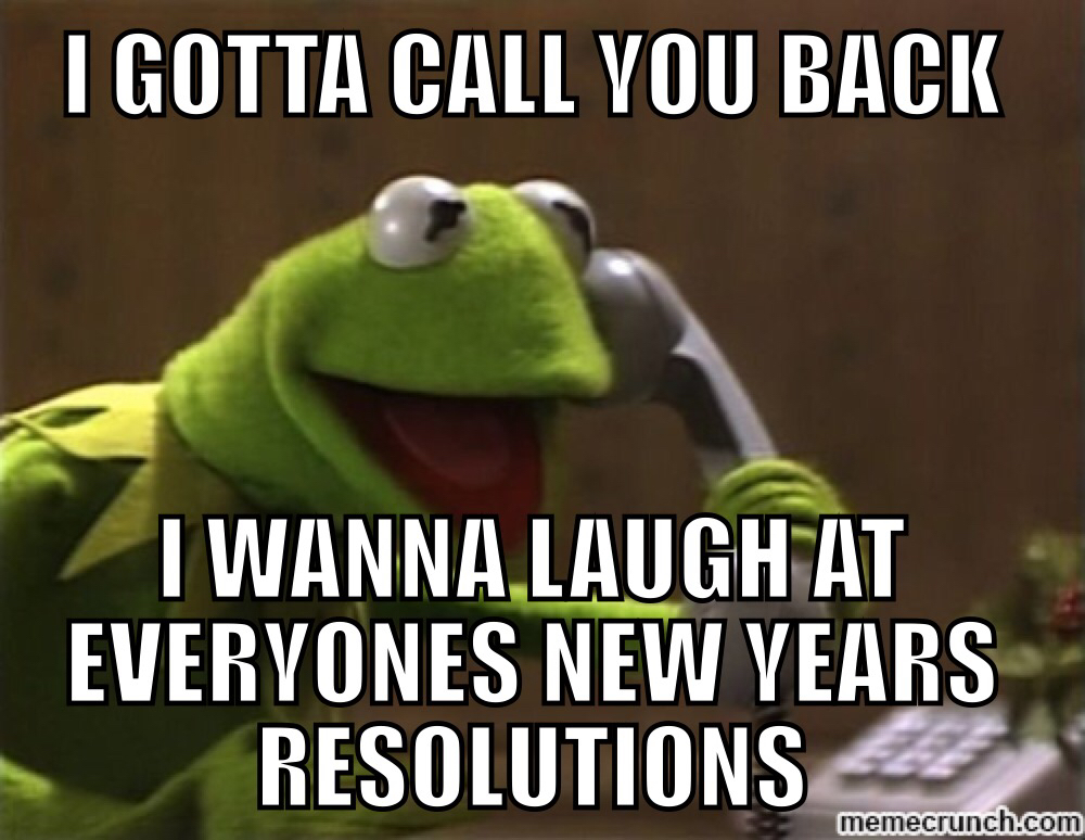 Kermit New Year meme